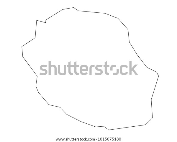 Image Vectorielle De Stock De Reunion Outline Map Detailed Isolated Vector