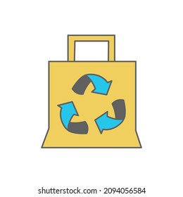 Reusable bag Icon in color icon, isolated on white background 