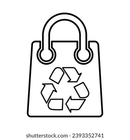 Reusable Bag Icon In Outline Style