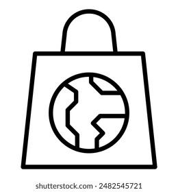 Reusable bag icon in thin line style Vector illustration graphic design 