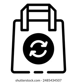 Reusable Bag Line Icon Symbol