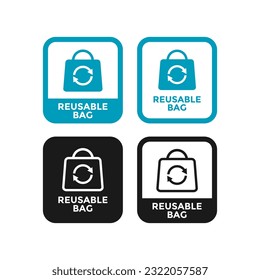 Reusable bag logo vector design. Suitable for business, nature and technology