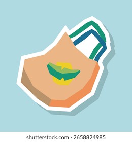Reusable Bag Sticker in a Flat Color and Cutout Style