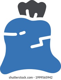 reusable bag vector glyph colour icon