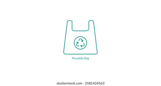 Reusable Bag Vector Icon for Zero Waste and Plastic-Free Shopping