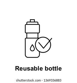 Reusable bottle icon. Element of pollution problems icon. Thin line icon for website design and development, app development. Premium icon