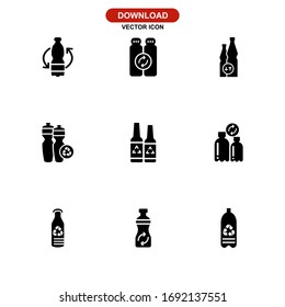 icono reutilizable del frasco o logotipo símbolo de signo aislado ilustración vectorial - Colección de iconos vectoriales de estilo negro de alta calidad
