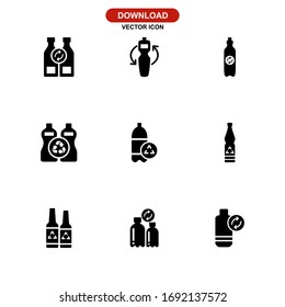 icono reutilizable del frasco o logotipo símbolo de signo aislado ilustración vectorial - Colección de iconos vectoriales de estilo negro de alta calidad
