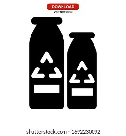 reusable bottle icon or logo isolated sign symbol vector illustration - high quality black style vector icons
