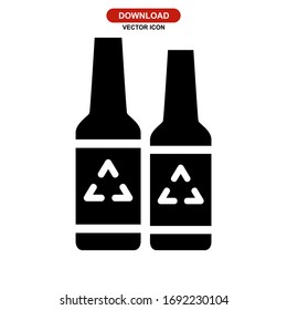 reusable bottle icon or logo isolated sign symbol vector illustration - high quality black style vector icons
