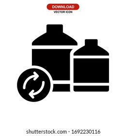 reusable bottle icon or logo isolated sign symbol vector illustration - high quality black style vector icons
