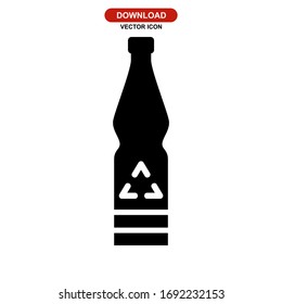 reusable bottle icon or logo isolated sign symbol vector illustration - high quality black style vector icons
