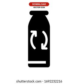 reusable bottle icon or logo isolated sign symbol vector illustration - high quality black style vector icon.