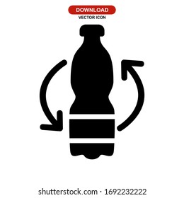 reusable bottle icon or logo isolated sign symbol vector illustration - high quality black style vector icon
