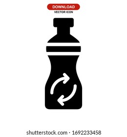 reusable bottle icon or logo isolated sign symbol vector illustration - high quality black style vector icons
