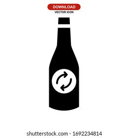 reusable bottle icon or logo isolated sign symbol vector illustration - high quality black style vector icons
