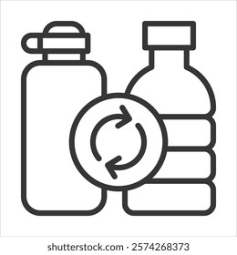 Reusable Bottle Icon Vector Illustration Outline