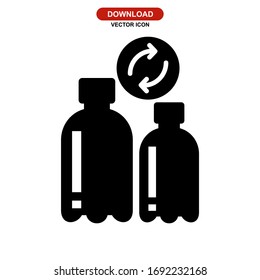 reusable bottle icons or logo isolated sign symbol vector illustration - high quality black style vector icons.
