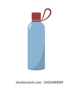 Reusable bottle vector flat illustration. Drinking water ecological bottle for beverages. Isolated on white background