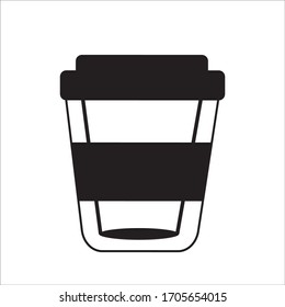 Reusable Coffe Cup Icon. White Background. Flat Style