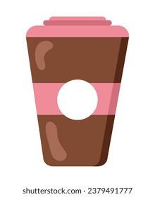 reusable coffee cup brown vector isolated
