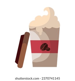 reusable coffee cup cappuccino illustration isolated