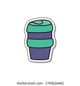 Symbol für wiederverwendbare Kaffeetasse, Vektor-Abbildung