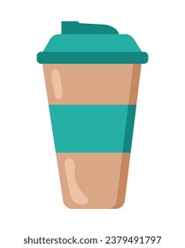 reusable coffee cup eco vector isolated