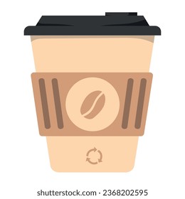 vector de vidrio de taza de café reutilizable aislado