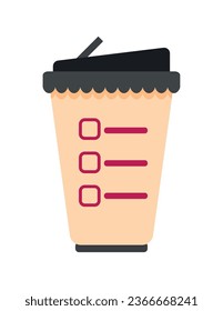 reusable coffee cup isolated design illustration