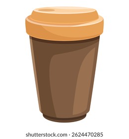 Reusable coffee cup promoting sustainability and eco conscious choices