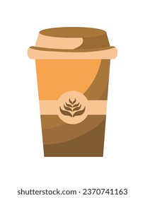 reusable coffee cup recycling illustration isolated