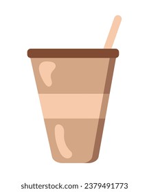 reusable coffee cup with straw vector isolated