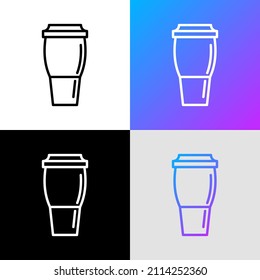 Reusable Coffee Cup Thin Line Icon. Zero Waste. Modern Vector Illustration.