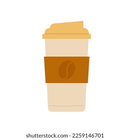 taza de café reutilizable. Cero basura, contenedor de bebidas ecológico, salvación de la ilustración del vector del planeta