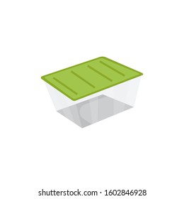 Reusable container for food and grocery shopping. Vector illustration in zero waste style. Let's save the planet.