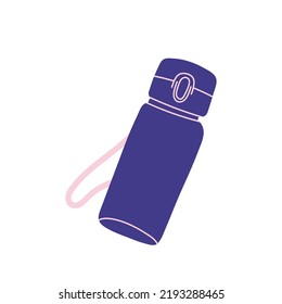 Reusable container for liquids. Bottle, tumbler, sports water bottle. Use your own bottle. Flat vector illustration isolated on white background