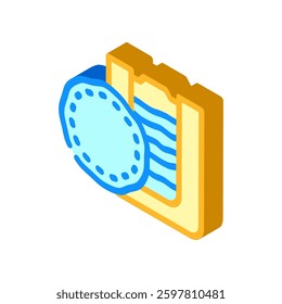 reusable cotton pads sustainable beauty isometric icon vector. reusable cotton pads sustainable beauty sign. isolated symbol illustration