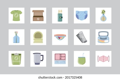 reusable and ecology icon set
