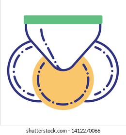 Reusable fabric coffee filter line color icon. Zero waste lifestyle. Eco friendly. Organic, natural espresso drinking. Recycle textile, kitchen accessory. Sign for web page, app. Editable stroke.