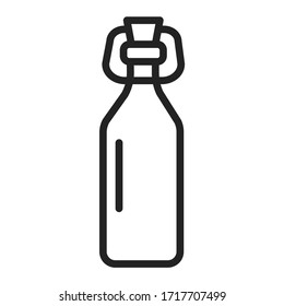 Reusable glass bottle line black icon. Zero waste lifestyle. Outline pictogram for web page, mobile app, promo.