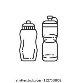 Reusable Glass Water Bottle Line Black  Icon. Kitchenware Pictogram. Zero Waste Lifestyle. Eco Friendly. UI/UX/GUI Design Element. Editable Stroke.