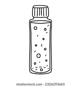 Reusable glass water. Hand drawn doodle style. Vector illustration isolated on white. Coloring page.