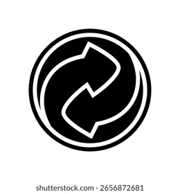 ícone de glifo reutilizável vetor. sinal reutilizável. ilustração de símbolo isolado