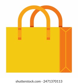 Reusable grocery bag vector cartoon illustration isolated on a white background.