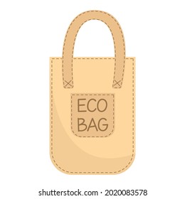 Reusable grocery eco bag icon. Use eco friendly bag or textile bag. Flat illustration isolated on white background.
