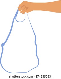 Comestibles reutilizables eco manos vacías de bolsas de mano Cero Residuos ecología vectorial ilustración de la compra eco-amigable