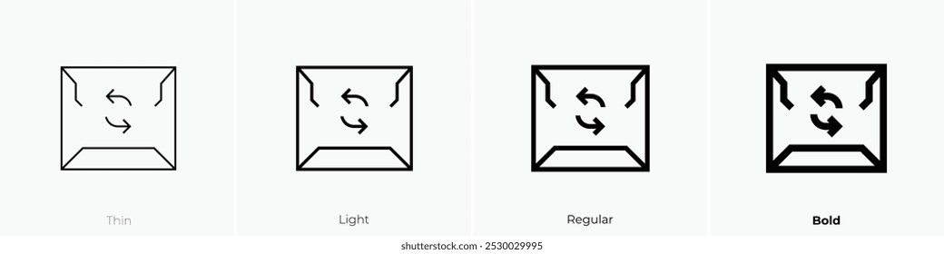 Reusable icon. Thin, Light Regular And Bold style design isolated on white background