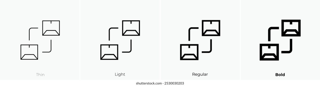 Reusable icon. Thin, Light Regular And Bold style design isolated on white background