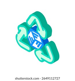 Vector isométrico reutilizable del icono. signo reutilizable. ilustración aislada del símbolo